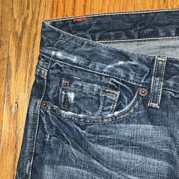 7 For All Mankind A Pocket Bootcut Blue Straight Jeans Size 34 - Picture 7 of 12